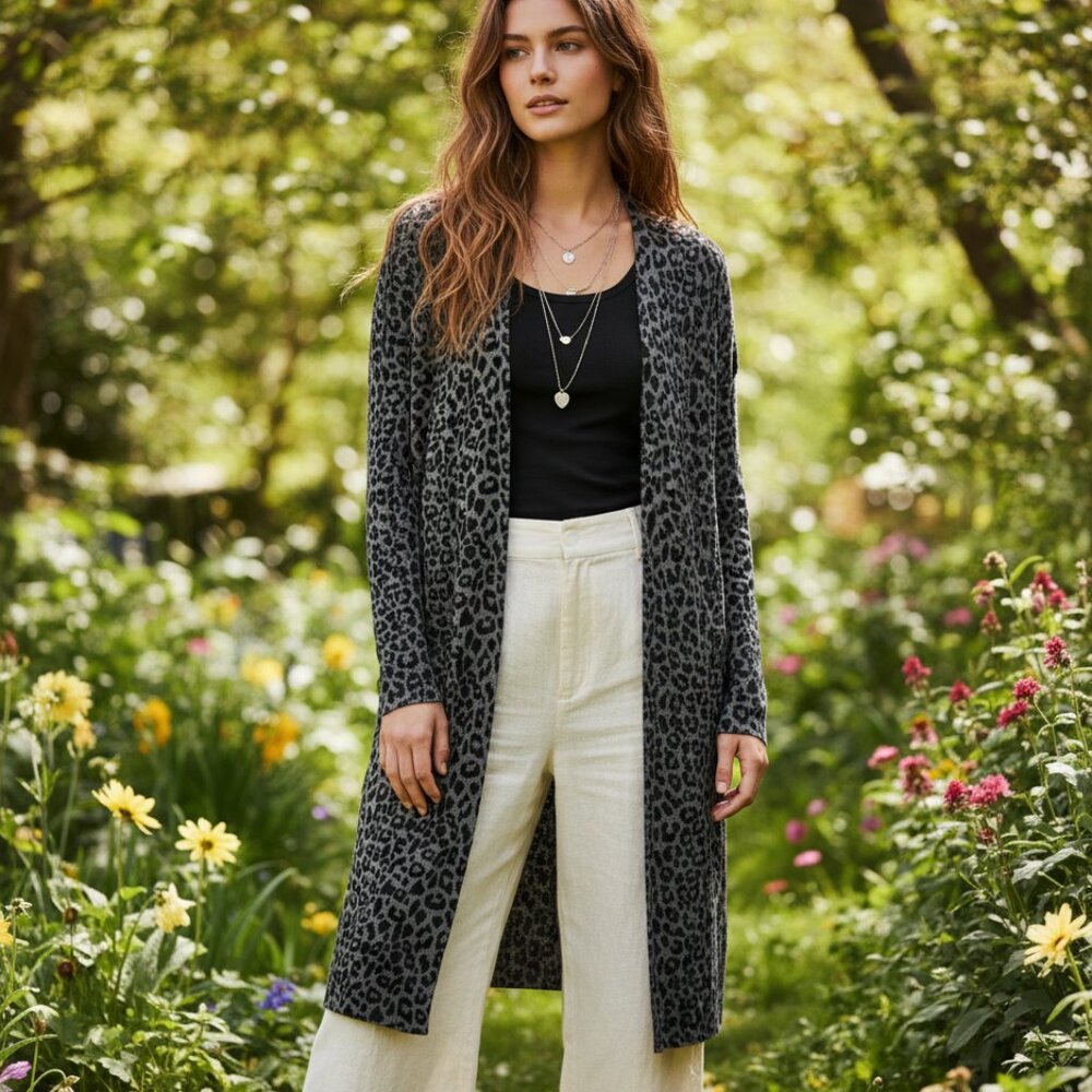 Terra Sky 0X 14W Cardigan Duster Boho Gothic Grunge Office Animal Whimsigoth